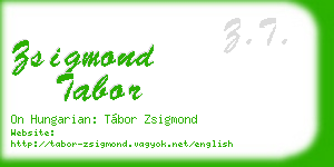 zsigmond tabor business card